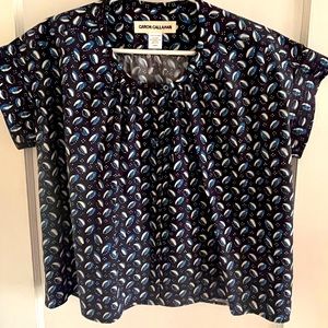 Caron Callahan Abstract Blue Button Down